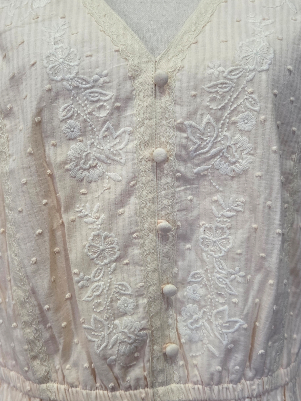 LC Lauren Conrad Pale Blush Embroidered V-Neck Mini Dress - Picture 2 of 8